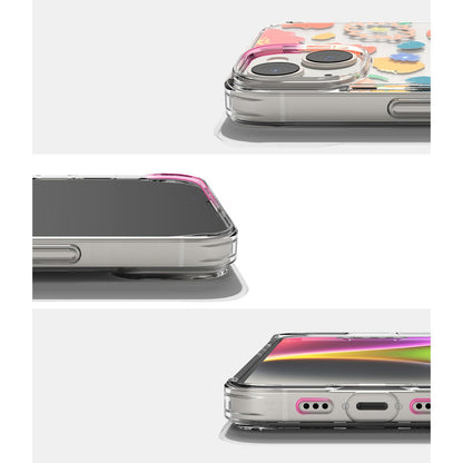 Ringke Armored Case Cover with Gel Frame iPhone 14 Plus Fusion Design Floral Transparent – image 10