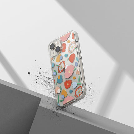 Ringke Armored Case Cover with Gel Frame iPhone 14 Plus Fusion Design Floral Transparent – image 7