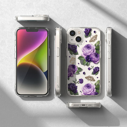 Ringke Armored case cover with gel frame iPhone 14 Plus Fusion Design Purple Rose transparent – image 8