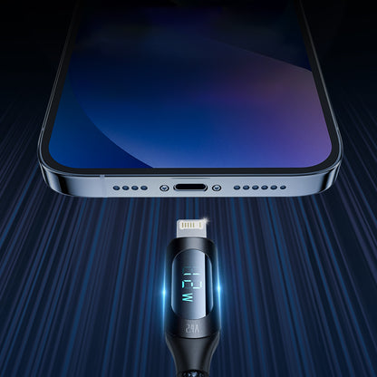WOZINSKY iPhone USB-C - Lightning cable with LED display 36W 2m black – image 20