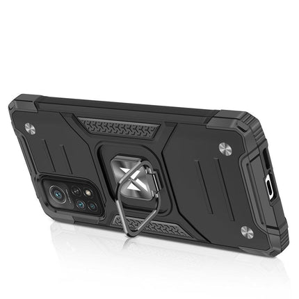 WOZINSKY Armored case with cover + magnetic holder for Samsung Galaxy A03s Ring Armor, black – image 4