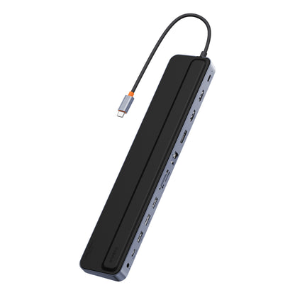 BASEUS 12in1 HUB notebook stand USB-C USB-A DP HDMI SD TF RJ45 3.5mm jack PD 100W gray – image 2