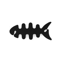 HURTEL Headphone cable organizer in the shape of a fish, black