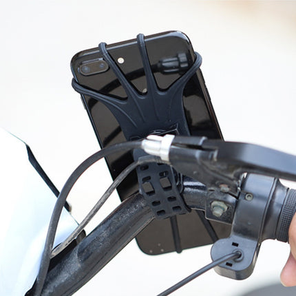 HURTEL Swivel silicone bicycle phone holder with detachable clamp, black – image 3