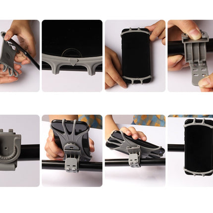 HURTEL Swivel silicone bicycle phone holder with detachable clamp, black – image 6