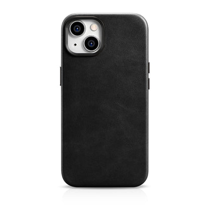ICARER iPhone 14 magnetic leather case with MagSafe Oil Wax Premium Leather Case black