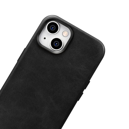 ICARER iPhone 14 magnetic leather case with MagSafe Oil Wax Premium Leather Case black – image 8