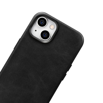 ICARER iPhone 14 Plus magnetic leather case with MagSafe Oil Wax Premium Leather Case black – image 8