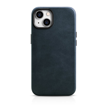 ICARER iPhone 14 Plus Magnetic Leather Case with MagSafe Oil Wax Premium Leather Case Navy Blue