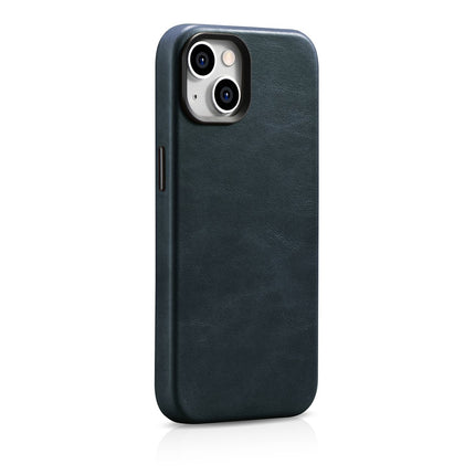 ICARER iPhone 14 Plus Magnetic Leather Case with MagSafe Oil Wax Premium Leather Case Navy Blue – image 5