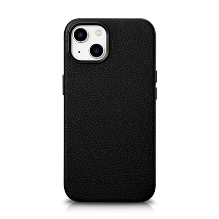 ICARER iPhone 14 Plus magnetic leather case with MagSafe Litchi Premium Leather Case black