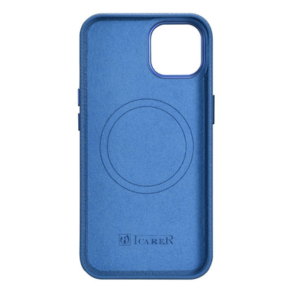 ICARER iPhone 14 Plus magnetic leather case with MagSafe Litchi Premium Leather Case blue – image 3