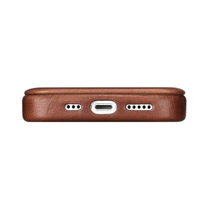 ICARER iPhone 14 Plus Magnetic Flip Leather Case MagSafe CE Oil Wax Premium Leather Brown – image 11