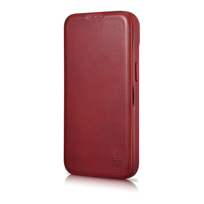 ICARER iPhone 14 Plus Magnetic Flip Case MagSafe CE Oil Wax Premium Leather Burgundy – image 8
