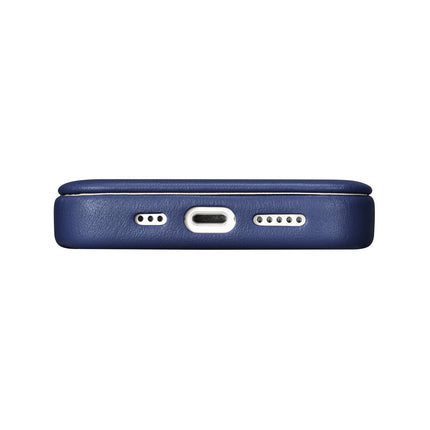 ICARER Leather case for iPhone 14 Pro with magnetic flap MagSafe CE Premium Leather navy blue – image 11