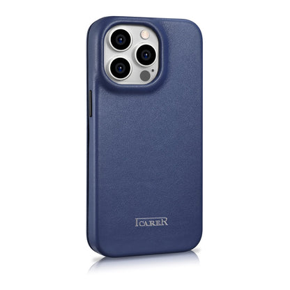 ICARER Leather case for iPhone 14 Pro with magnetic flap MagSafe CE Premium Leather navy blue – image 4