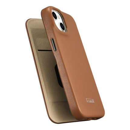 ICARER iPhone 14 Plus leather case with magnetic flap MagSafe CE Premium Leather light brown – image 10