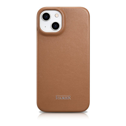 ICARER iPhone 14 Plus leather case with magnetic flap MagSafe CE Premium Leather light brown – image 4