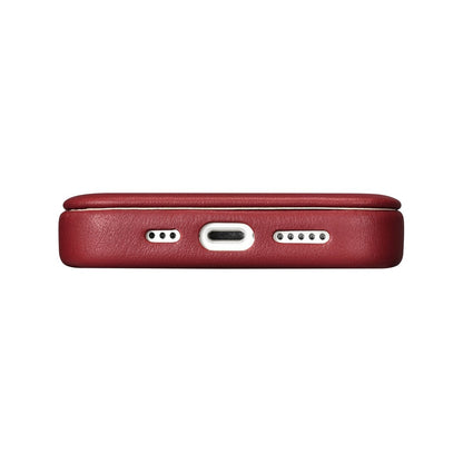 ICARER Leather case for iPhone 14 Plus with magnetic flap MagSafe CE Premium Leather burgundy – image 11