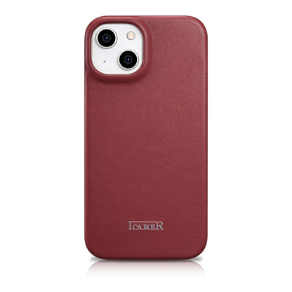 ICARER Leather case for iPhone 14 Plus with magnetic flap MagSafe CE Premium Leather burgundy – image 3