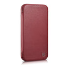 ICARER Leather case for iPhone 14 Plus with magnetic flap MagSafe CE Premium Leather burgundy – image 5