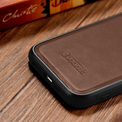 ICARER Case covered with natural leather for iPhone 14 Plus Leather Oil Wax, dark brown – image 8