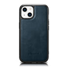 ICARER Case covered with natural leather for iPhone 14 Plus Leather Oil Wax, navy blue