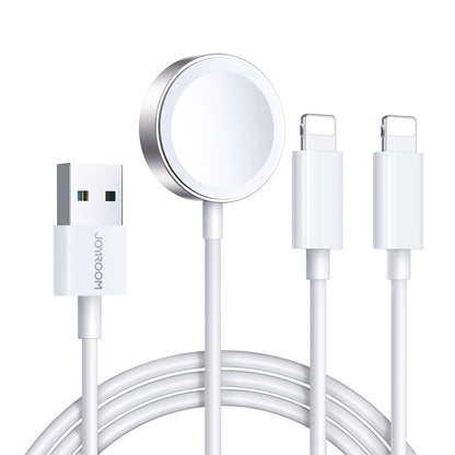 JOYROOM 3in1 Cable USB-A cable with inductive charger + 2x iPhone Lightning 1.2m white