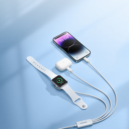 JOYROOM 3in1 Cable USB-A cable with inductive charger + 2x iPhone Lightning 1.2m white – image 8