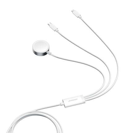 JOYROOM 3in1 Cable USB-A cable with inductive charger + 1x iPhone Lightning + 1x USB-C 1.2m white – image 3