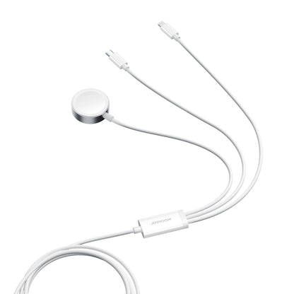 JOYROOM 3in1 Cable USB-A cable with inductive charger + 1x iPhone Lightning + 1x USB-C 1.2m white – image 3