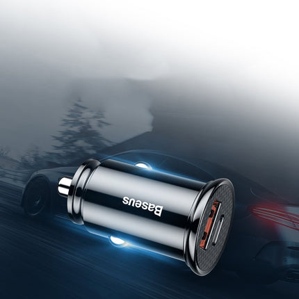BASEUS Smart car charger with USB and USB-C QC PD ports, black – image 7