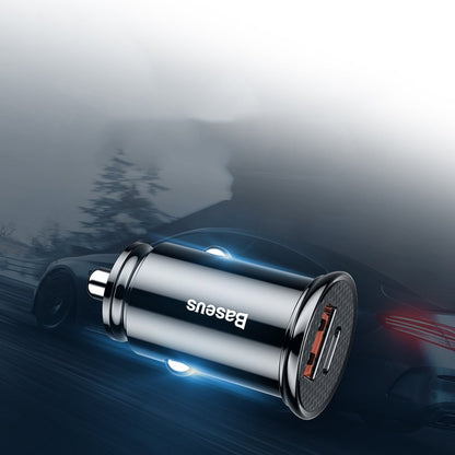 BASEUS Smart car charger with USB and USB-C QC PD ports, black – image 7