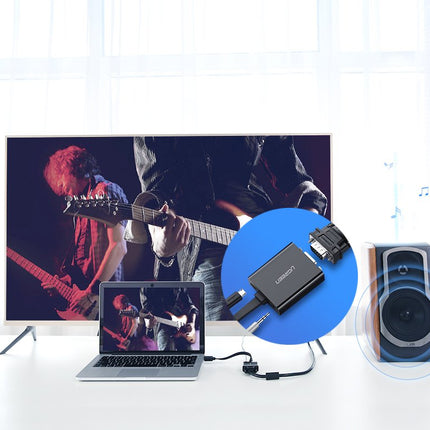 UGREEN Adapter HDMI - VGA micro USB AUX audio 3.5 mm mini jack black – image 7