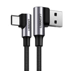 UGREEN Angled USB - USB-C QC 3.0 cable 3A 1m gray