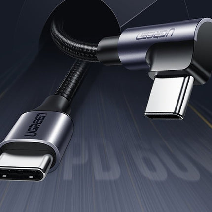UGREEN Angled USB-C Power Delivery cable 60W 20V 3A 2m black and gray – image 2