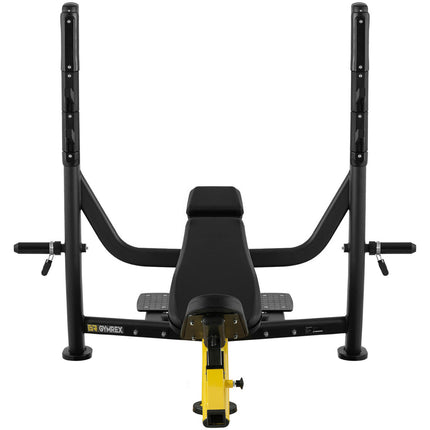 GYMREX Pin bench sloping under barbell to shove your head up black and yellow – image 10