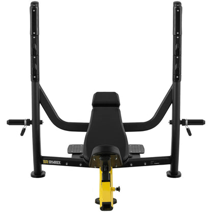 GYMREX Pin bench sloping under barbell to shove your head up black and yellow – image 10