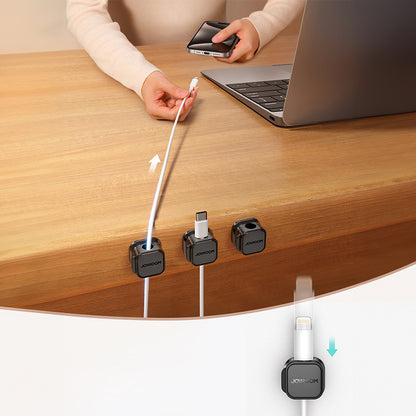 JOYROOM Organizer holder for cables and wires, magnetic, black - SET of 3 pcs. – image 9
