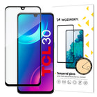 WOZINSKY Durable 9H tempered glass for the entire TCL 30 screen with Case Friendly black frame