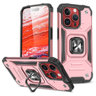 WOZINSKY Armored case with finger holder for iPhone 15 Pro Ring Armor, rose gold