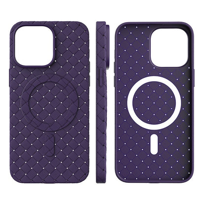 HURTEL Braided case for iPhone 15 Pro with MagSafe Woven Case, navy blue – image 2