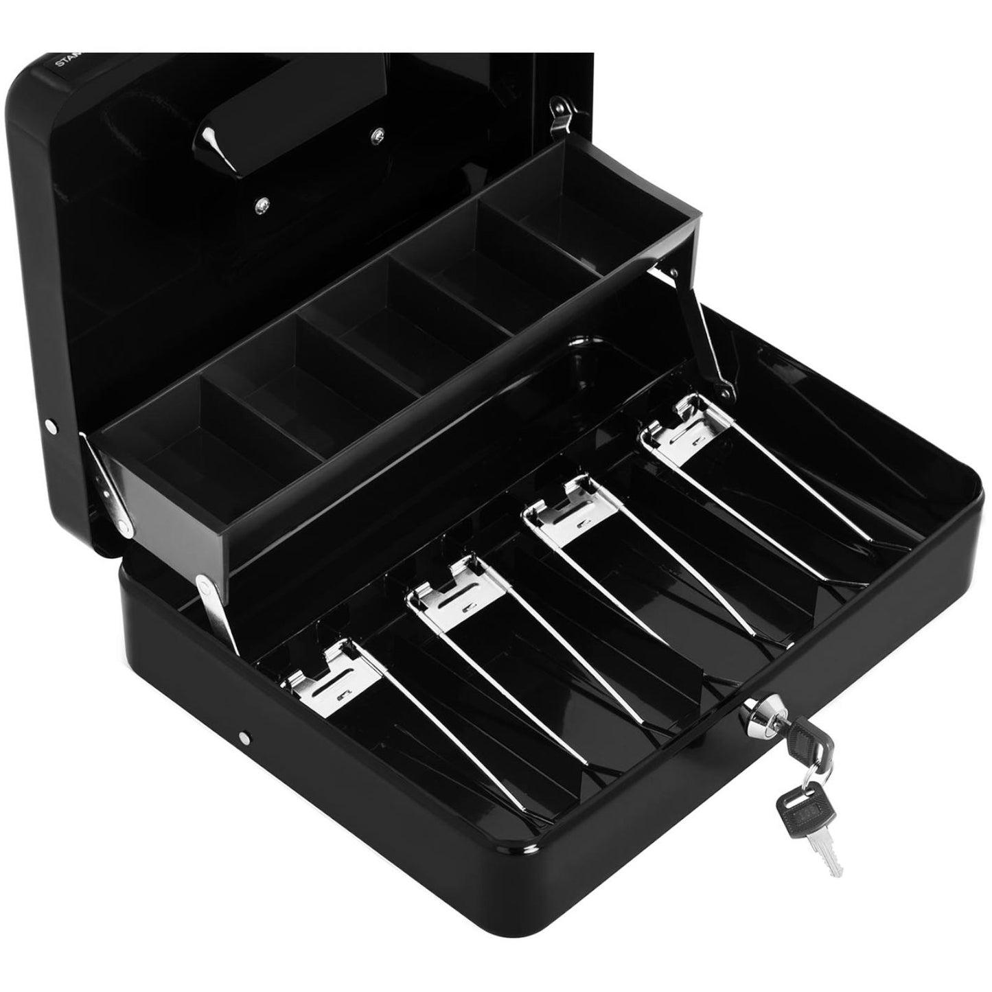 Stamony Steel cash box with a tray for coins and coins – image 3