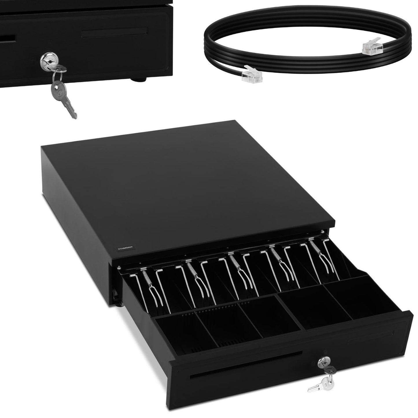 Stamony Cash drawer for cash registers, 3/5 compartments for coins, 5 slots for banknotes