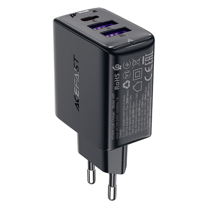 ACEFAST PD 35W GaN wall charger with 3 ports 2x USB-A + USB-C black – image 3