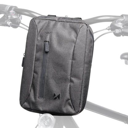 WOZINSKY Gray bicycle bag for a tablet attached to the handlebar with a shoulder strap
