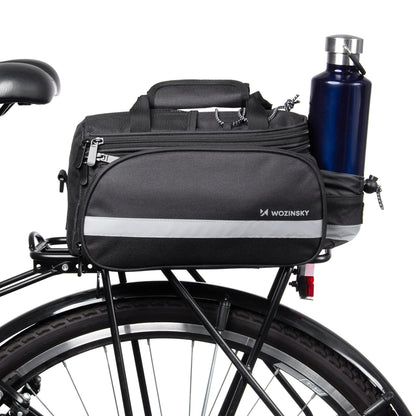 WOZINSKY Bicycle trunk bag with pockets and shoulder strap, 27L, black – image 2