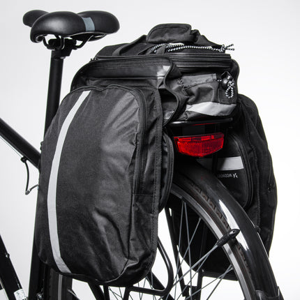 WOZINSKY Bicycle trunk bag with pockets and shoulder strap, 27L, black – image 4