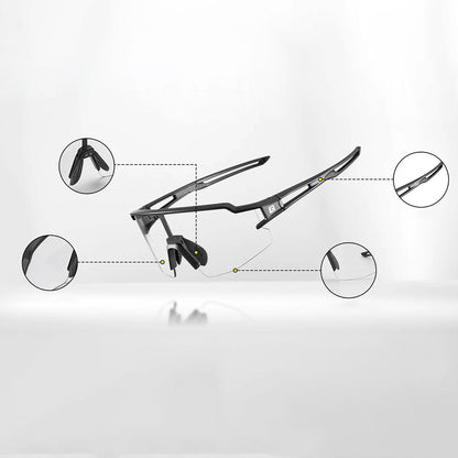 ROCKBROS Photochromic cycling glasses with UV 400 UVA and UVB filters, black and red – image 5