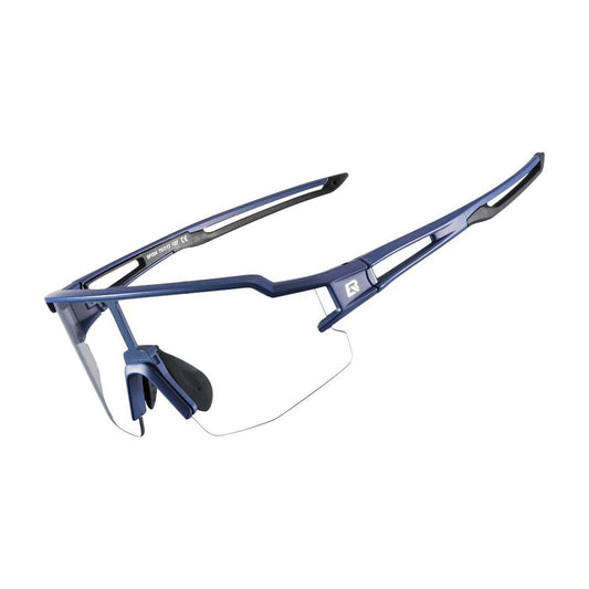 ROCKBROS Photochromic cycling glasses with UV 400 UVA and UVB filters, blue